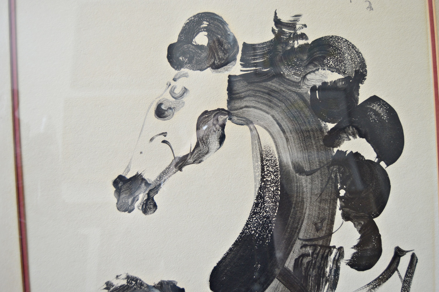 Original Signed Sumi Ink Painting on Paper of a Horse