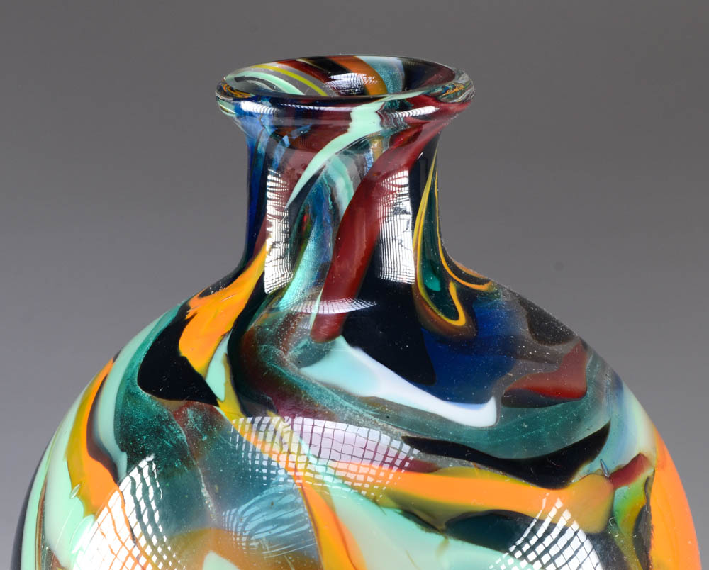 Blown Art Glass Colorful Vase
