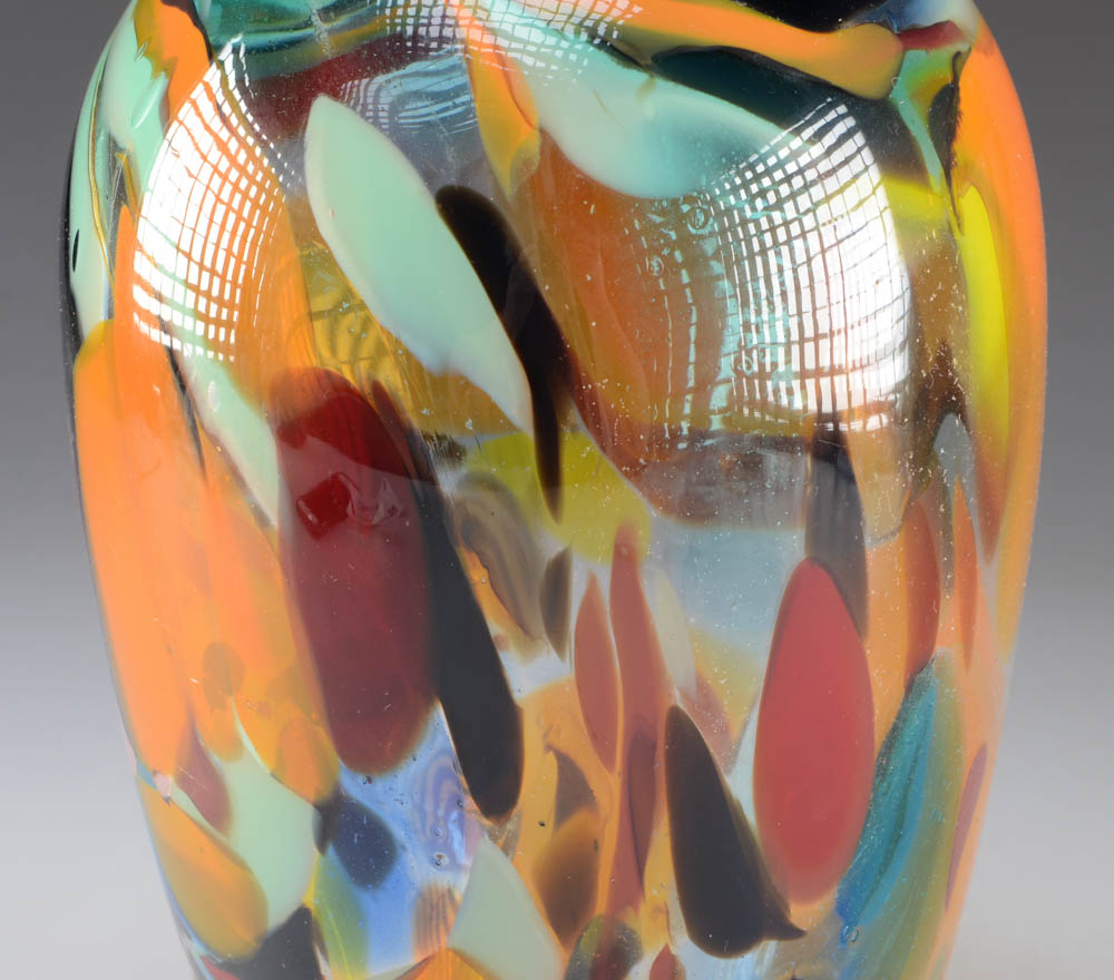 Blown Art Glass Colorful Vase
