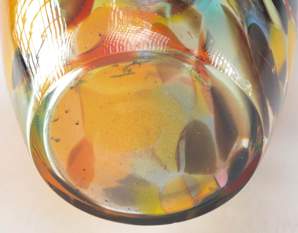 Blown Art Glass Colorful Vase