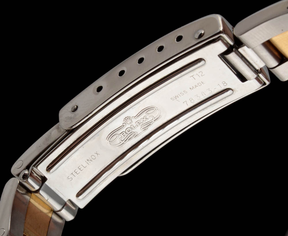 Women's Rolex Perpetual 18K Yellow Gold and Stainless Steel Black Index Oyster Watch