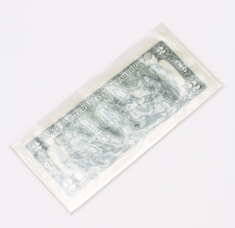 1976 First Day Issue Two Dollar Bill with Signatures of Francine Neff and William Simon