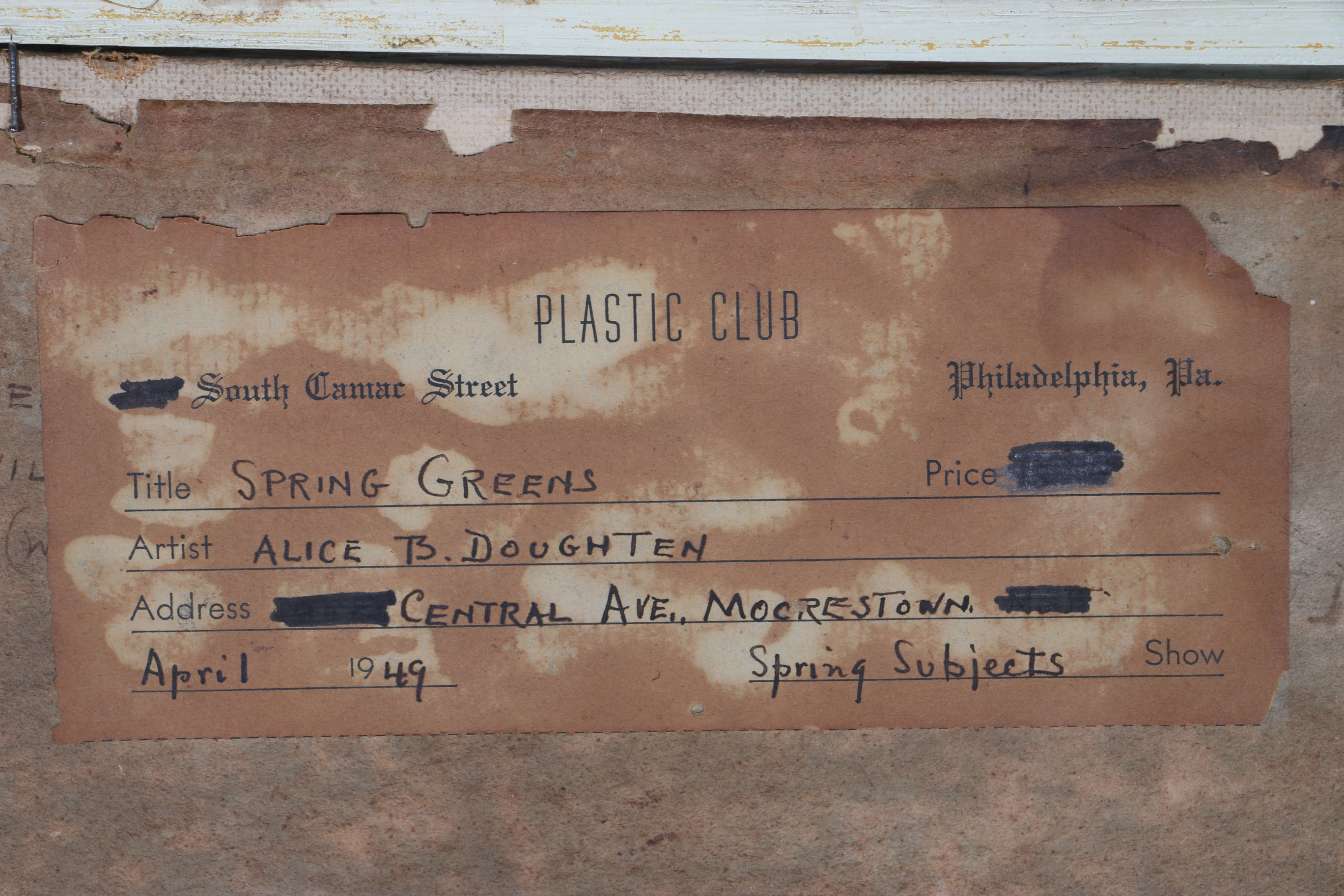 Alice Browning Doughten Original Oil Painting "Spring Greens"