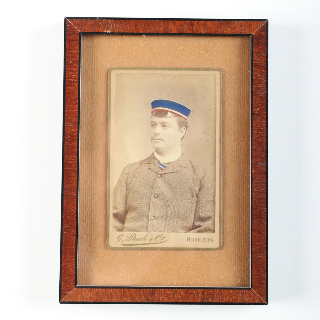 Framed Vintage Photograph of German College Student