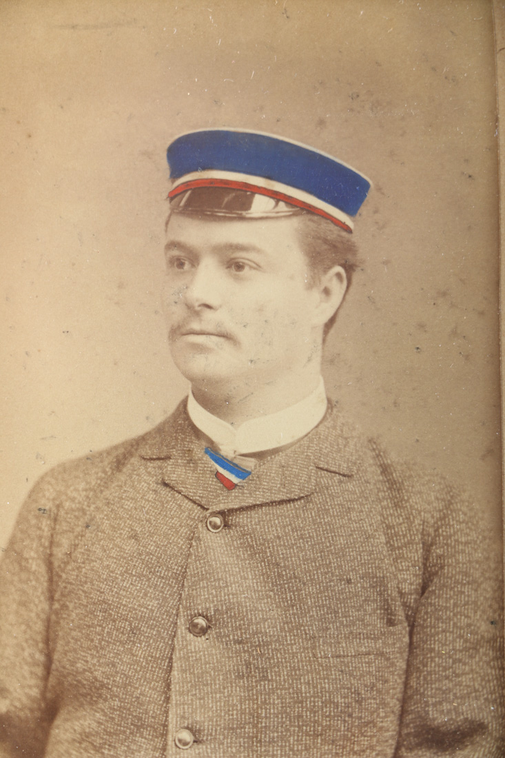 Framed Vintage Photograph of German College Student