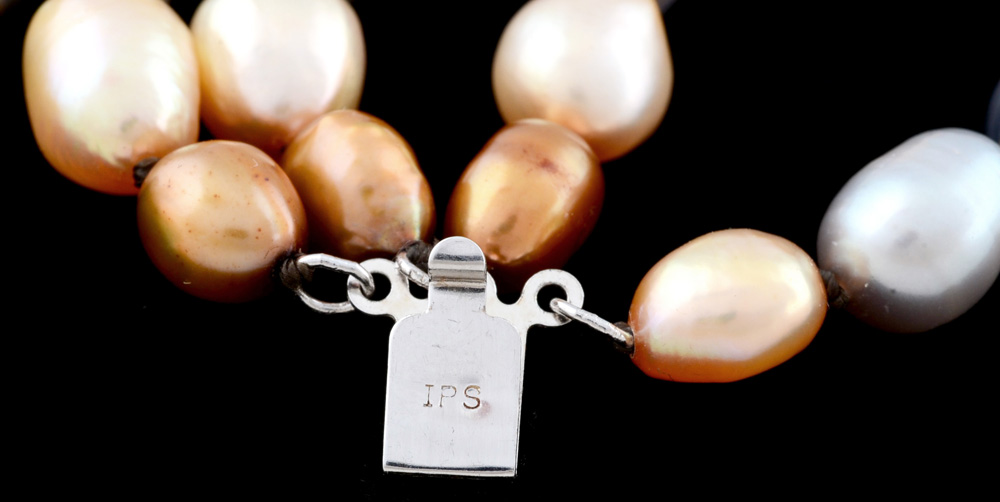 Multi-Strand Dyed Cultured Freshwater Pearl Necklace and Matching Bracelet