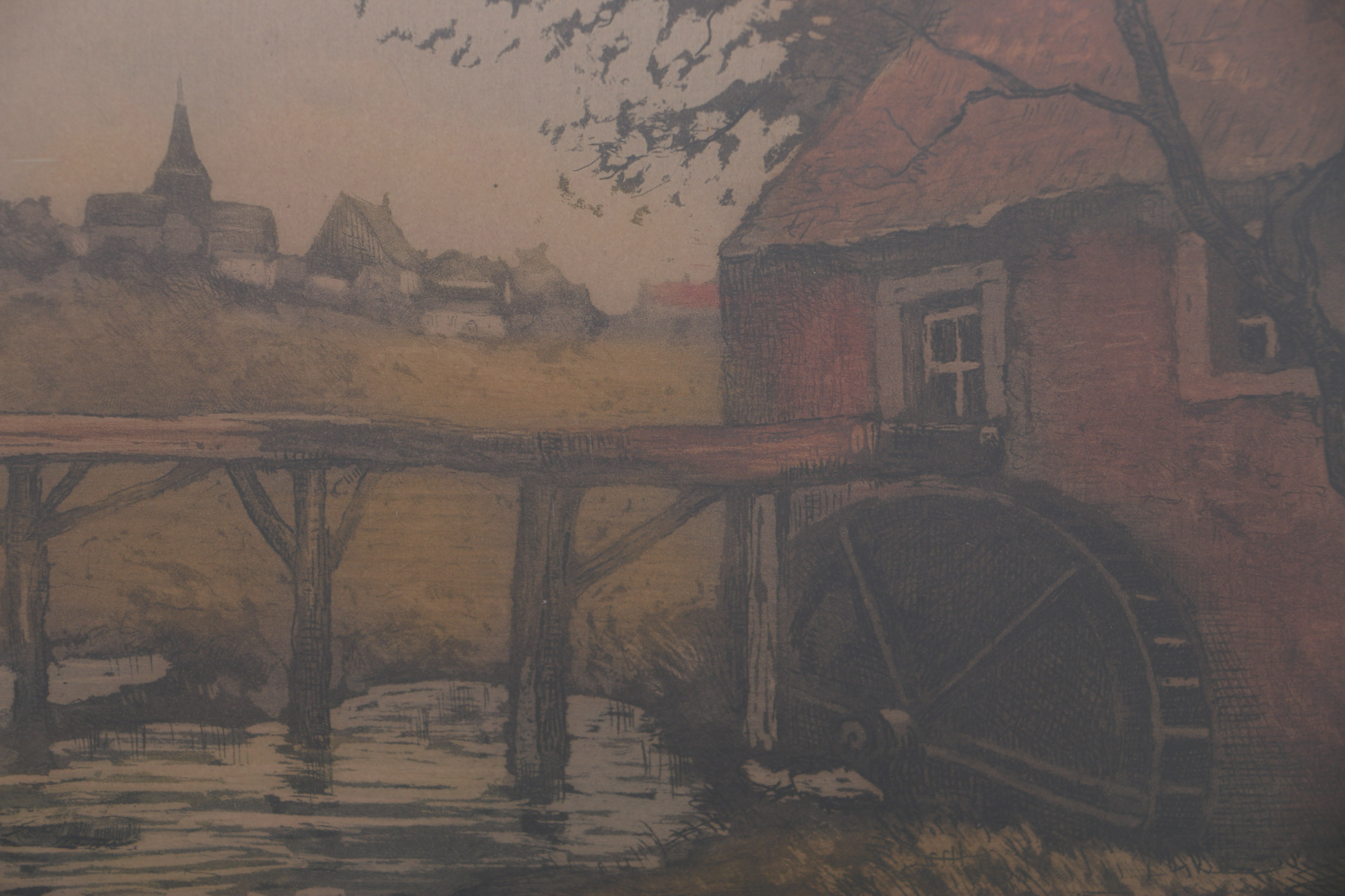 Pair of Louis Davril Etching Aquatint "Le Moulin Rose" and "Le Russian En Hiver"