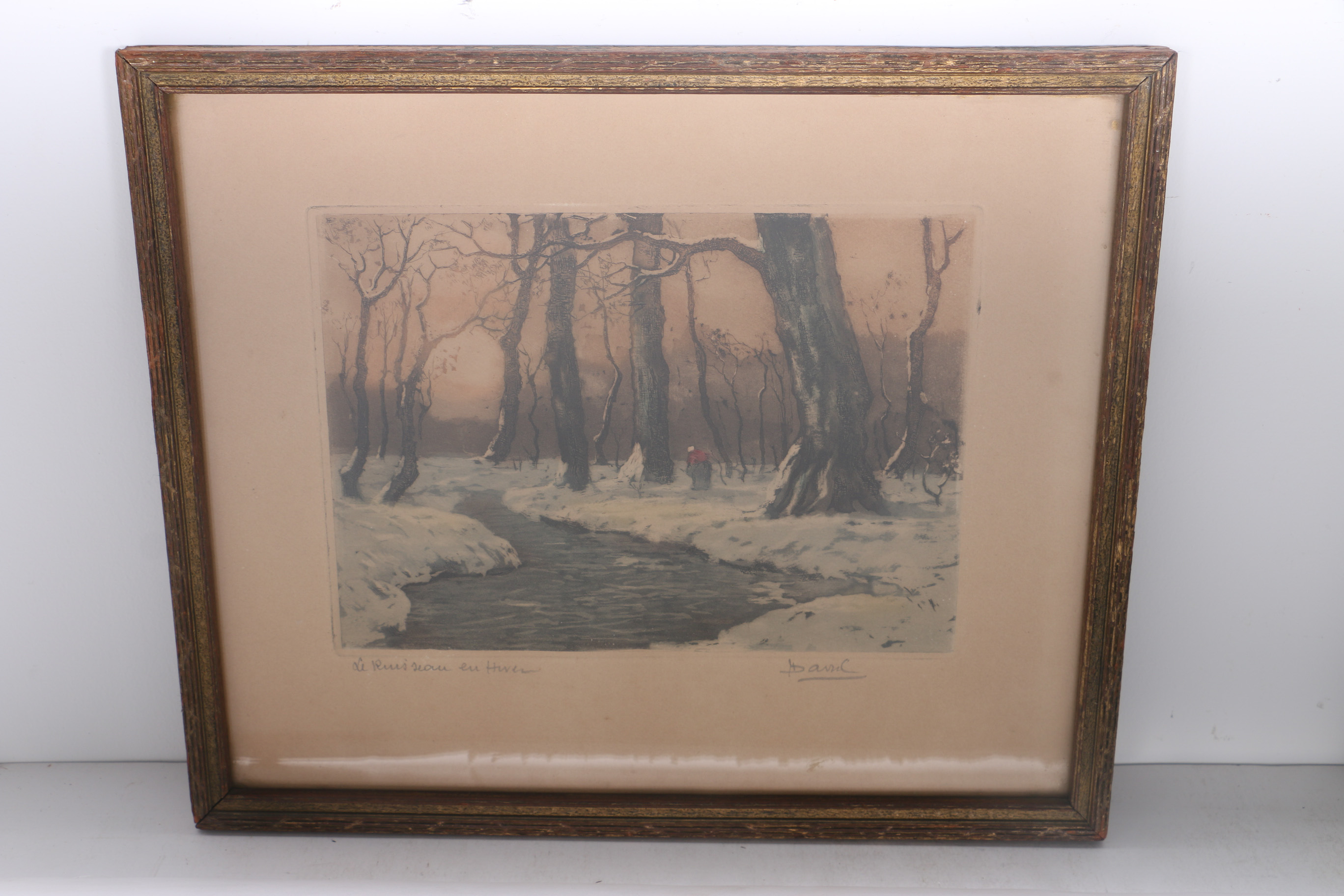 Pair of Louis Davril Etching Aquatint "Le Moulin Rose" and "Le Russian En Hiver"