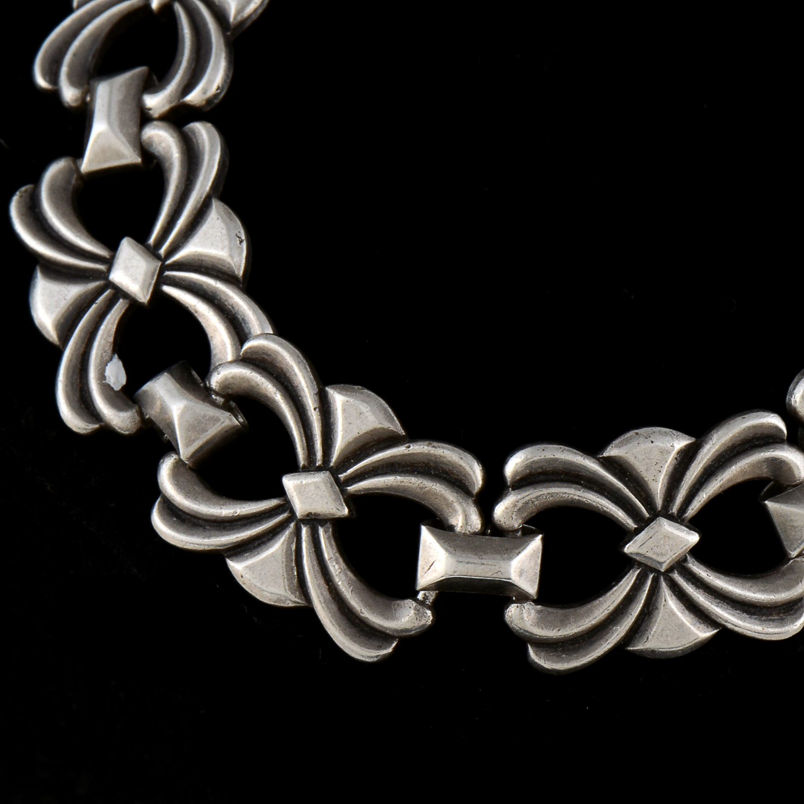 Vintage Harry S. Bick & Son of New York Sterling Silver Openwork Panel Link Bracelet