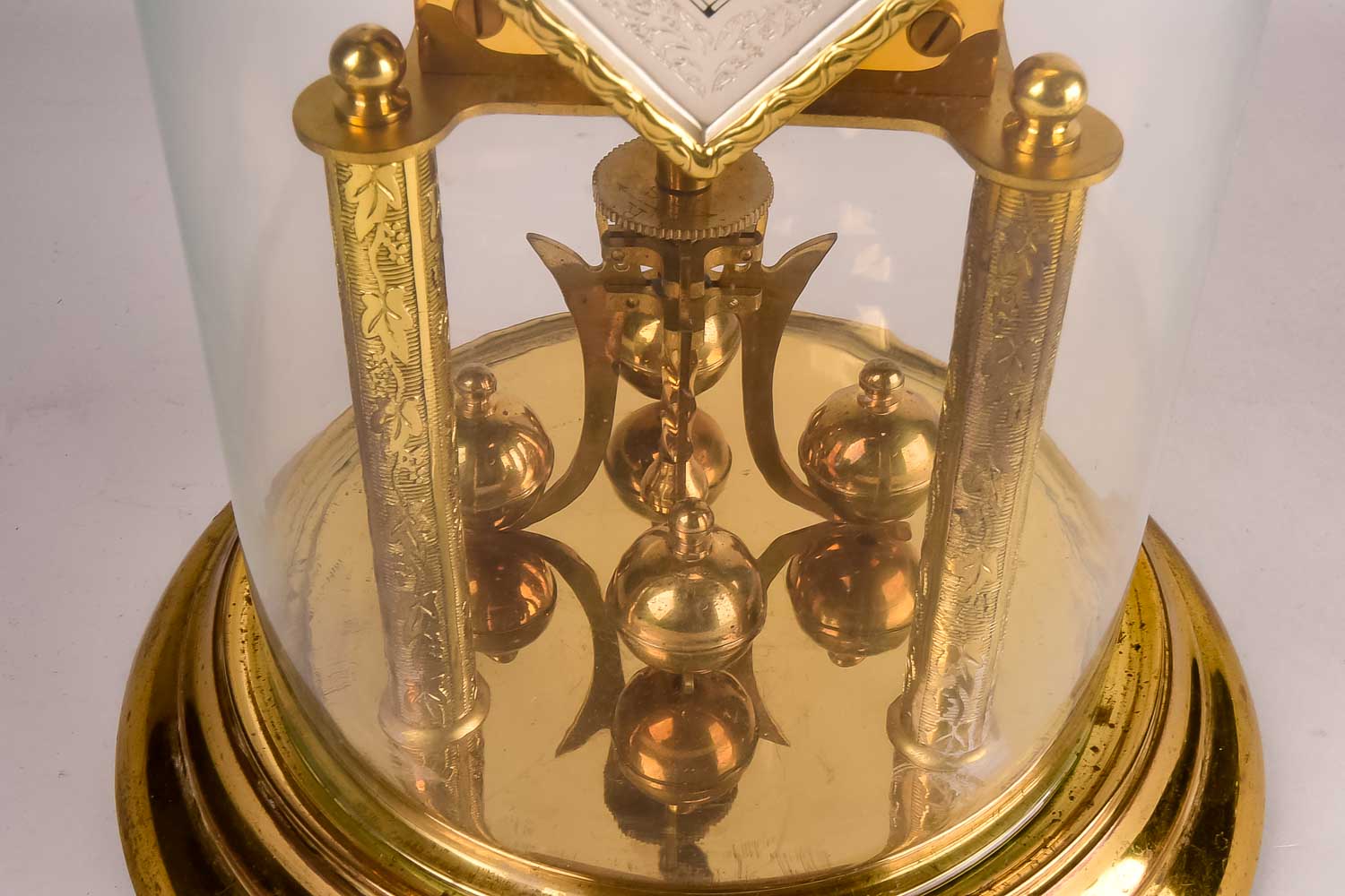 Vintage German Glass Dome Anniversary Clock