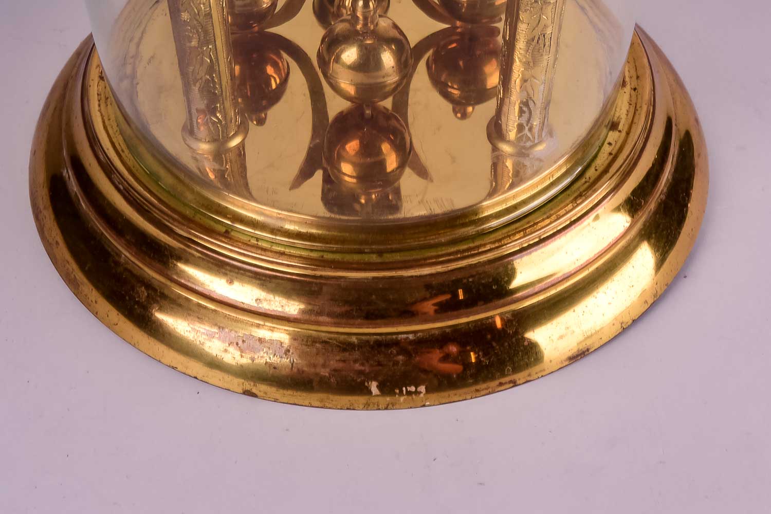 Vintage German Glass Dome Anniversary Clock