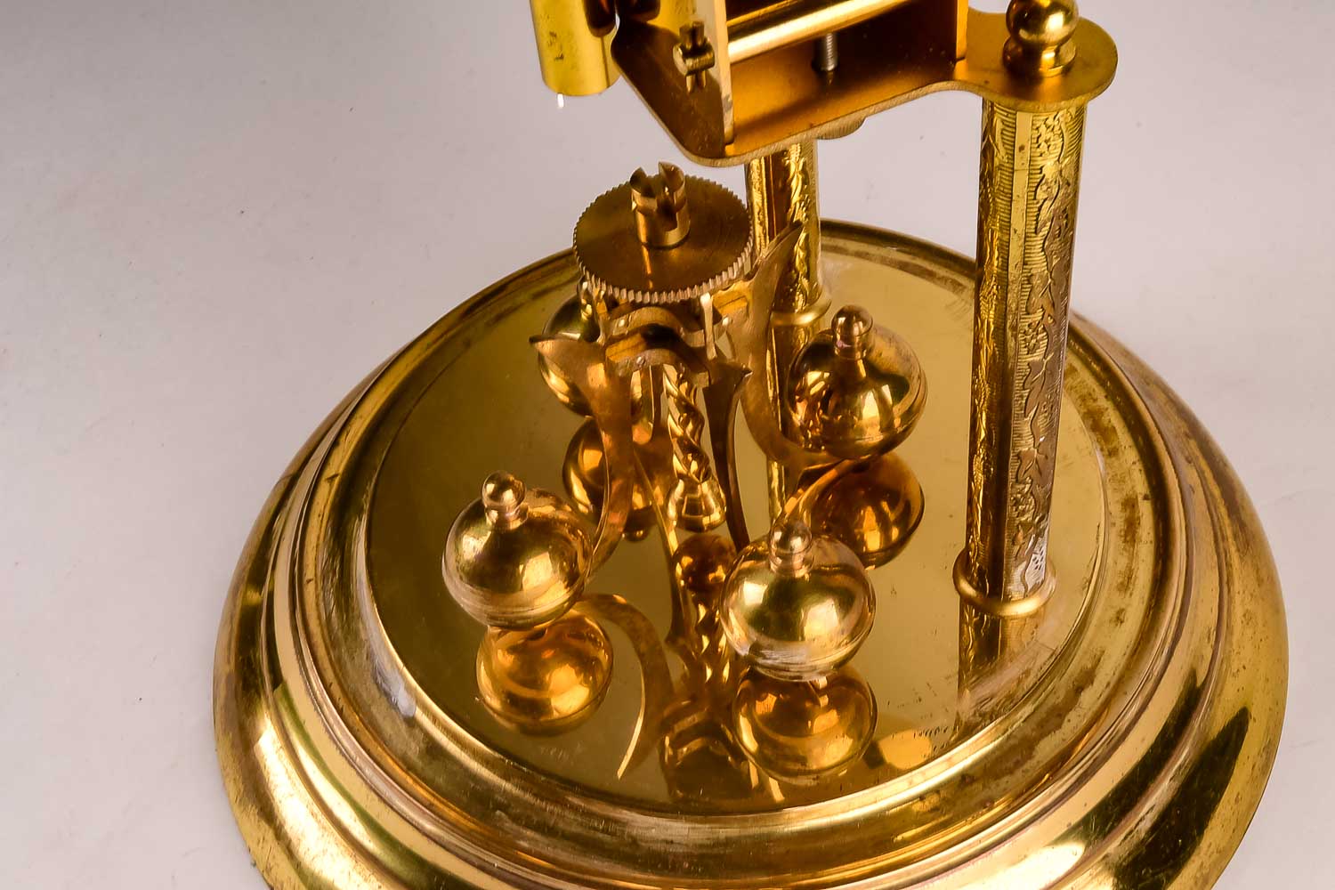 Vintage German Glass Dome Anniversary Clock