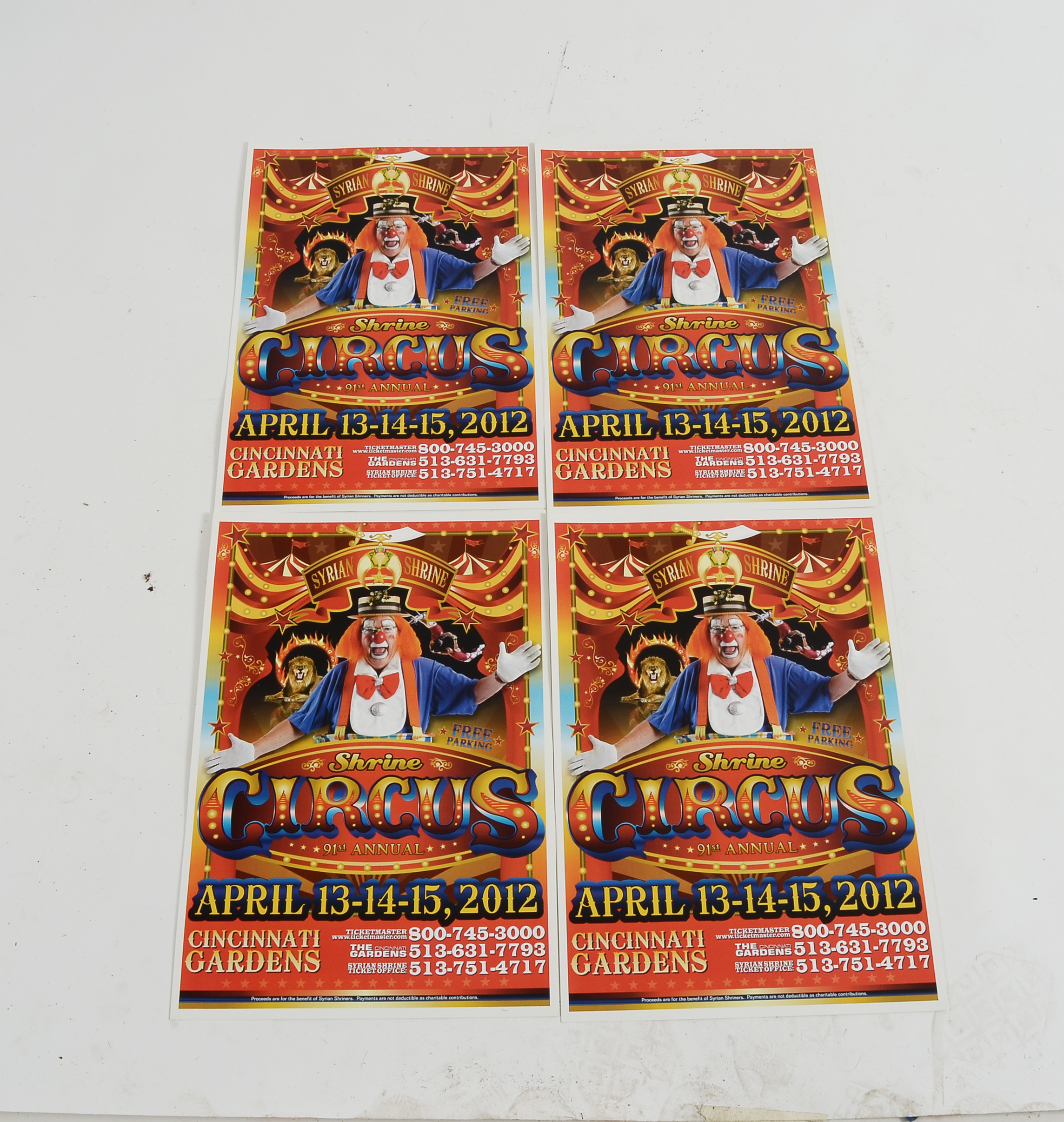 Four 2012 Shrine Circus Posters From Gardens