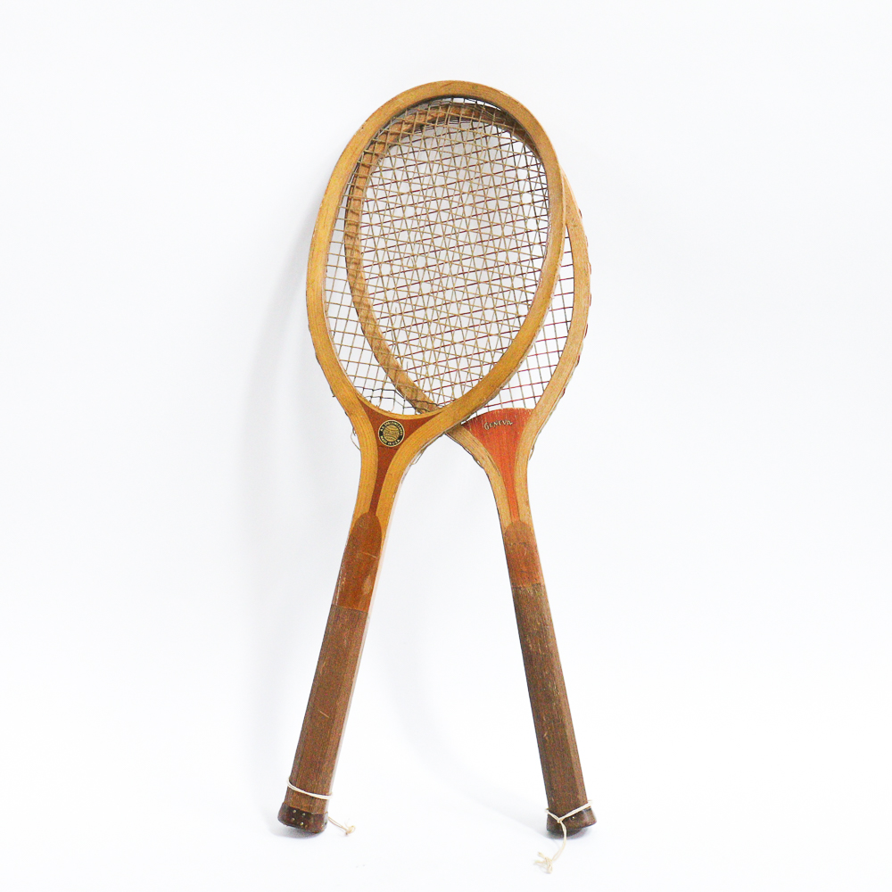 Vintage "Nassau" and "Geneva" Spalding Wood Tennis Rackets