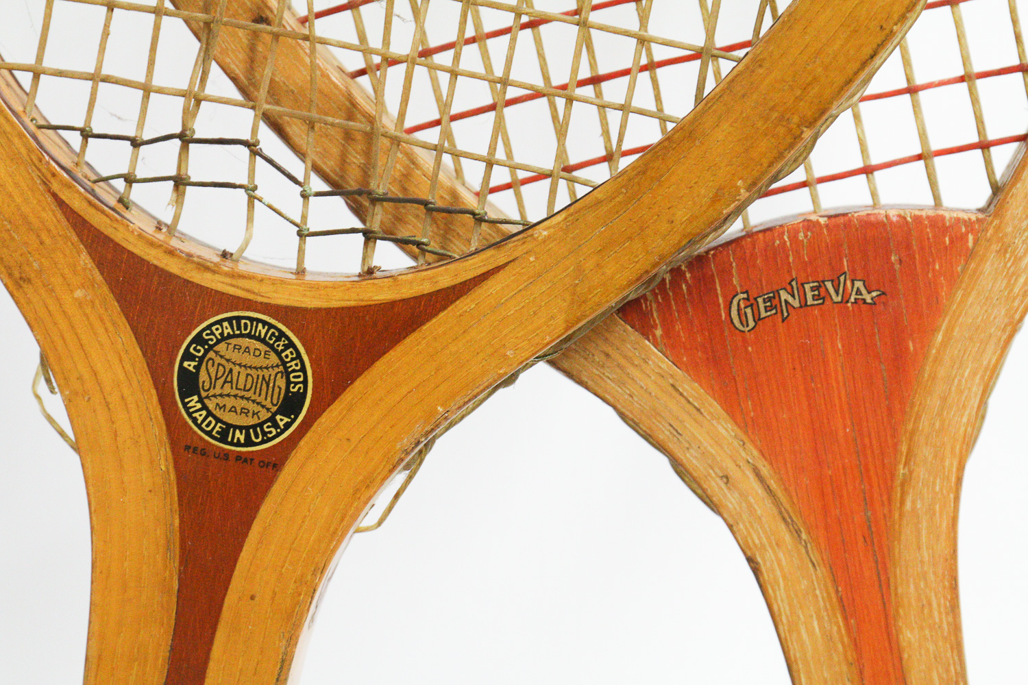 Vintage "Nassau" and "Geneva" Spalding Wood Tennis Rackets