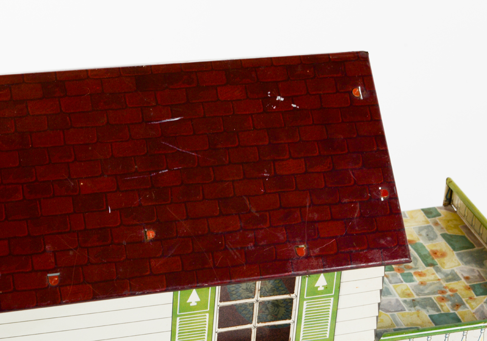 Vintage Tin Dollhouse with Accessories