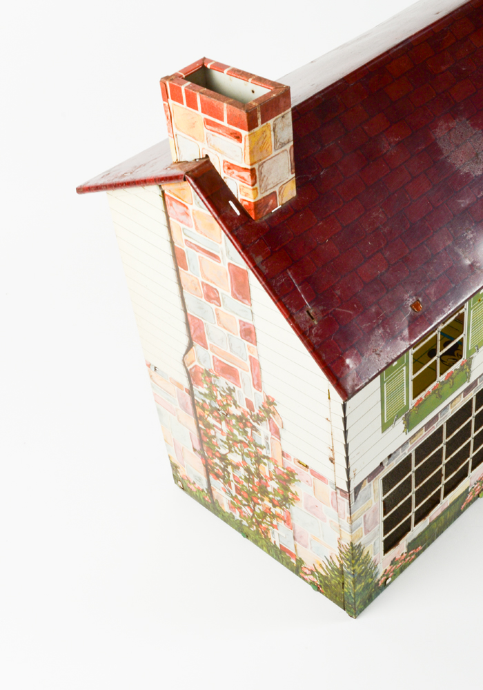 Vintage Tin Dollhouse with Accessories