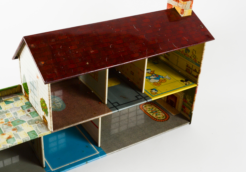 Vintage Tin Dollhouse with Accessories