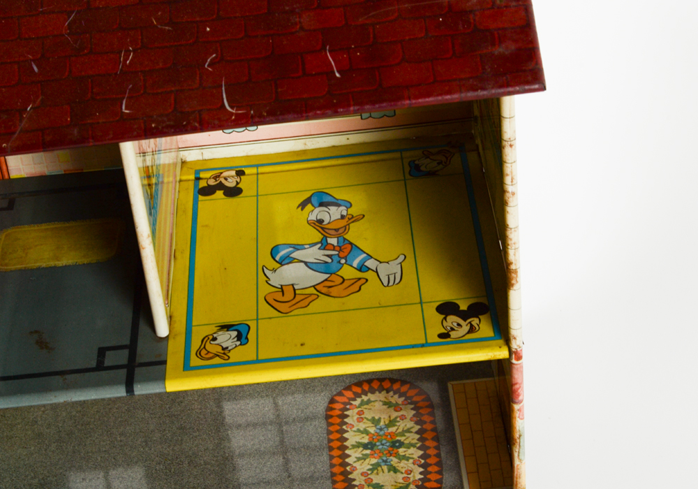 Vintage Tin Dollhouse with Accessories