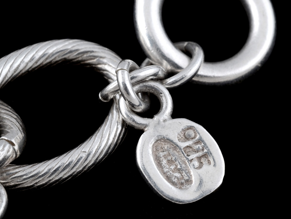 Sterling Silver Charm Link Bracelet