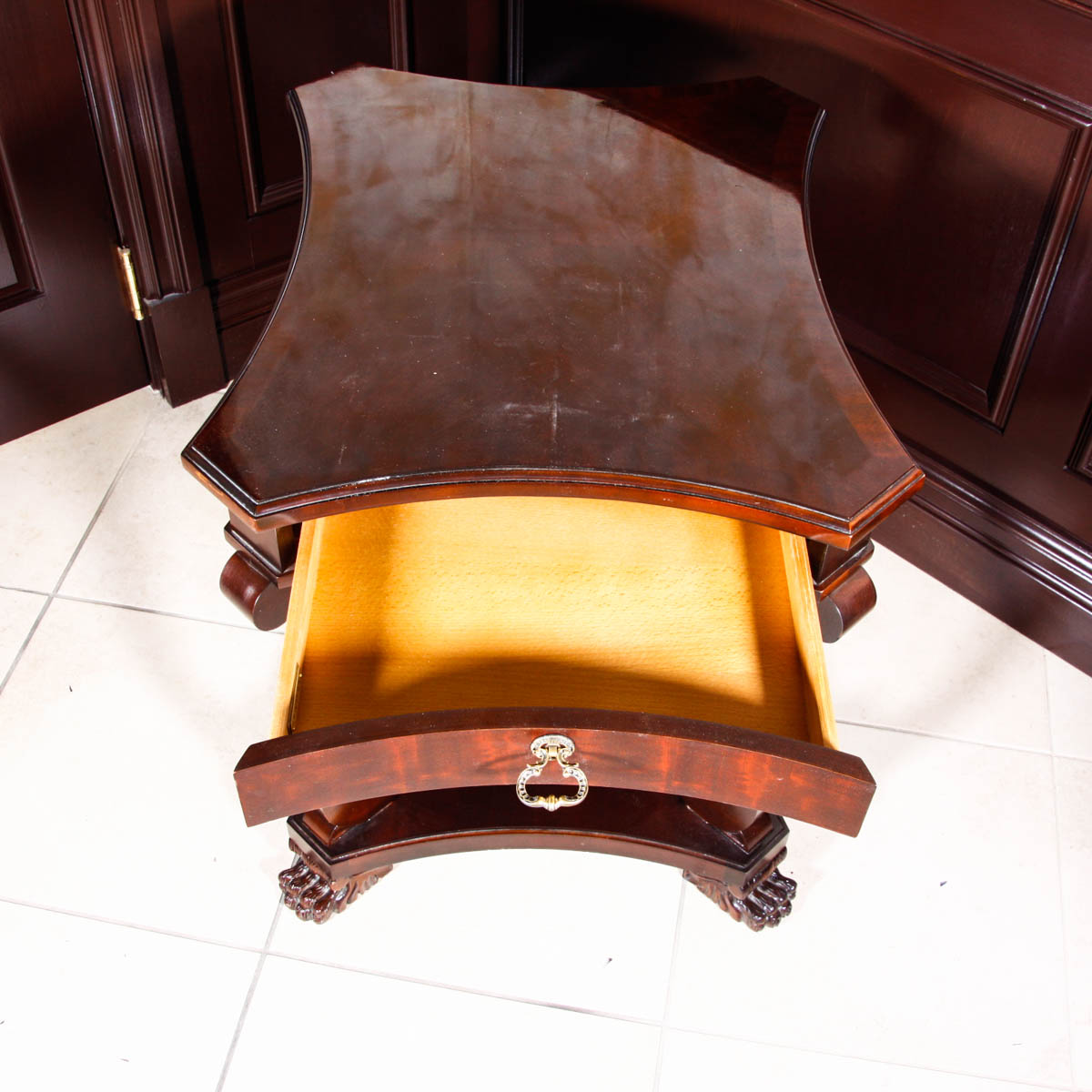 Mahogany Claw Foot Side Table