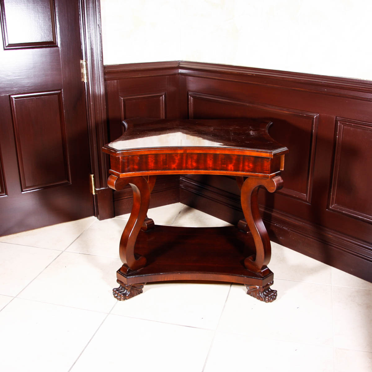 Mahogany Claw Foot Side Table
