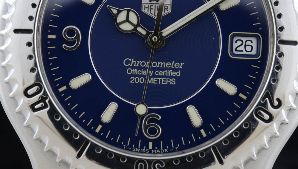 Men's Tag Heuer Certified Chronometer 200m Stainless Steel Automatic Swiss Made Blue Bristwatch