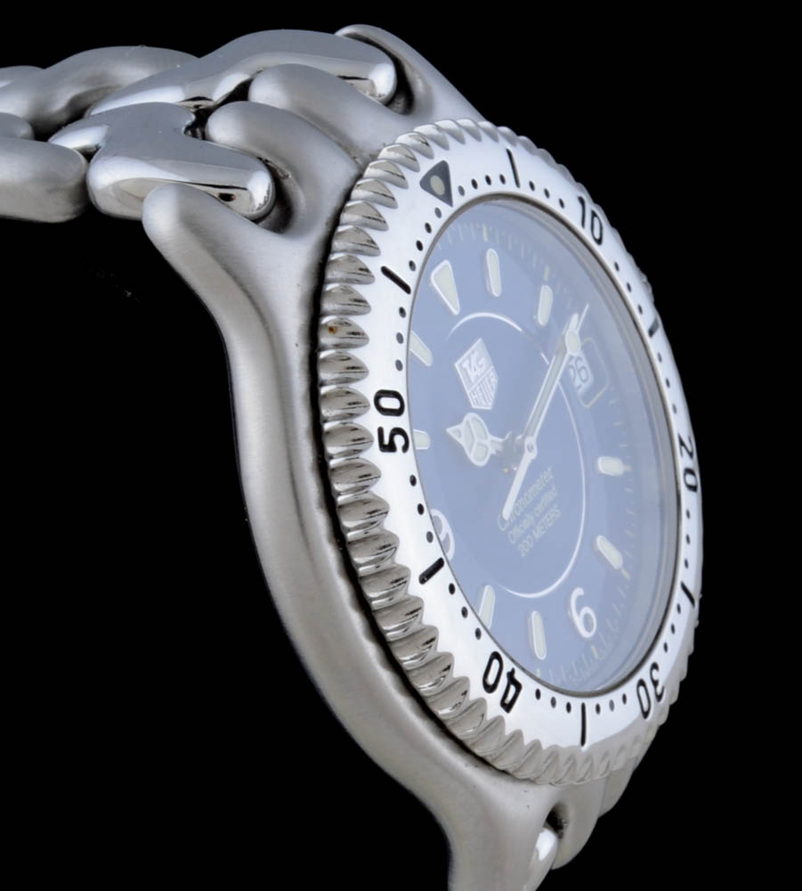 Men's Tag Heuer Certified Chronometer 200m Stainless Steel Automatic Swiss Made Blue Bristwatch