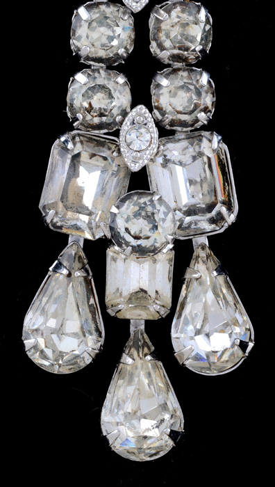 Vintage Eisenberg Ice Rhinestone Drop Pendant Chain Necklace with "Eisenberg Jewelry" Box