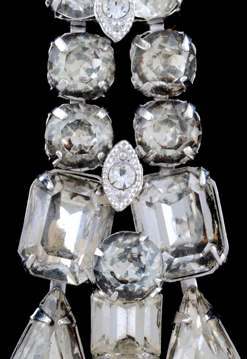 Vintage Eisenberg Ice Rhinestone Drop Pendant Chain Necklace with "Eisenberg Jewelry" Box