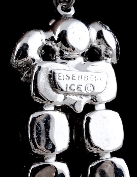 Vintage Eisenberg Ice Rhinestone Drop Pendant Chain Necklace with "Eisenberg Jewelry" Box