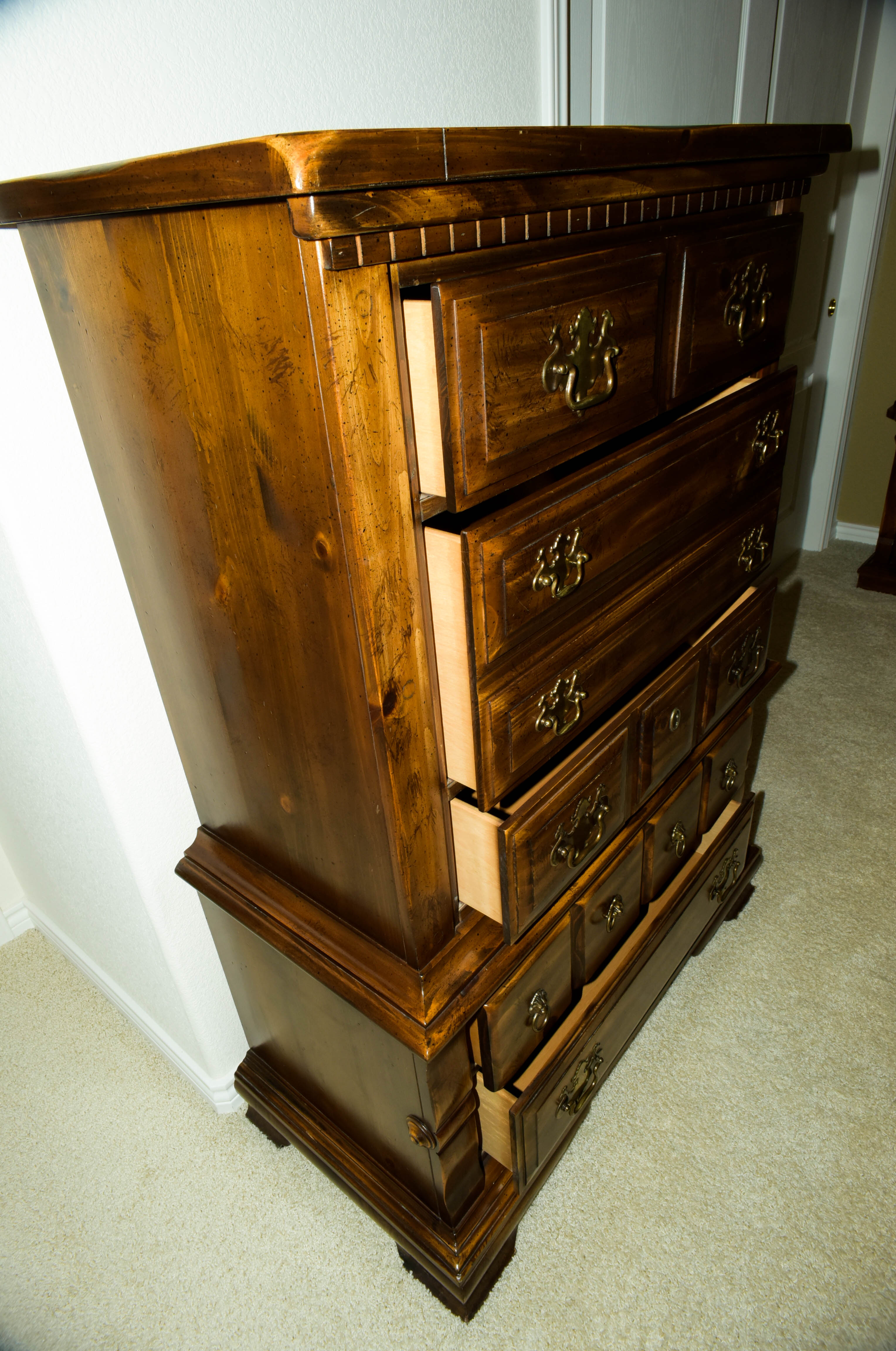 Solid Wood Tall Bureau