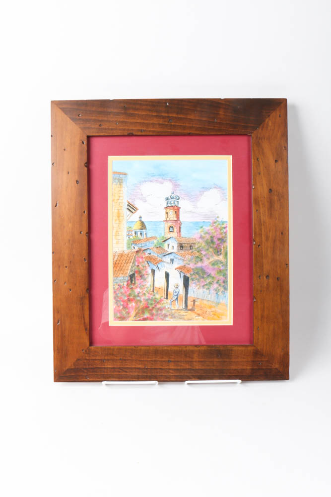 Pair of Framed Caribbean Watercolors