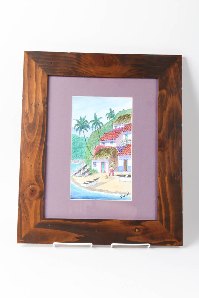 Pair of Framed Caribbean Watercolors