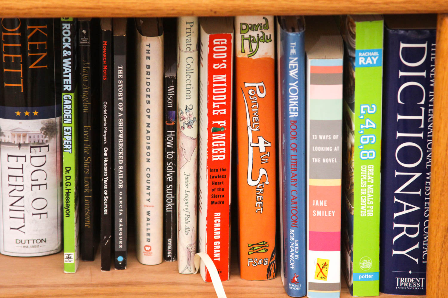 Oak Book Shelf with 75 Books