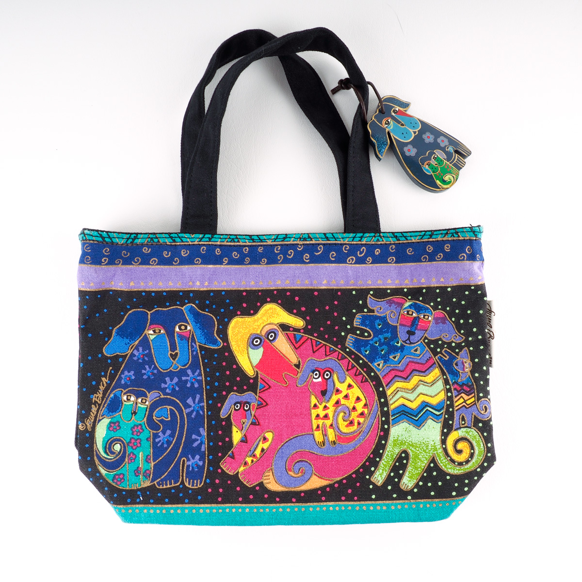 Four Laurel Burch Colorful Graphic Canvas Bags