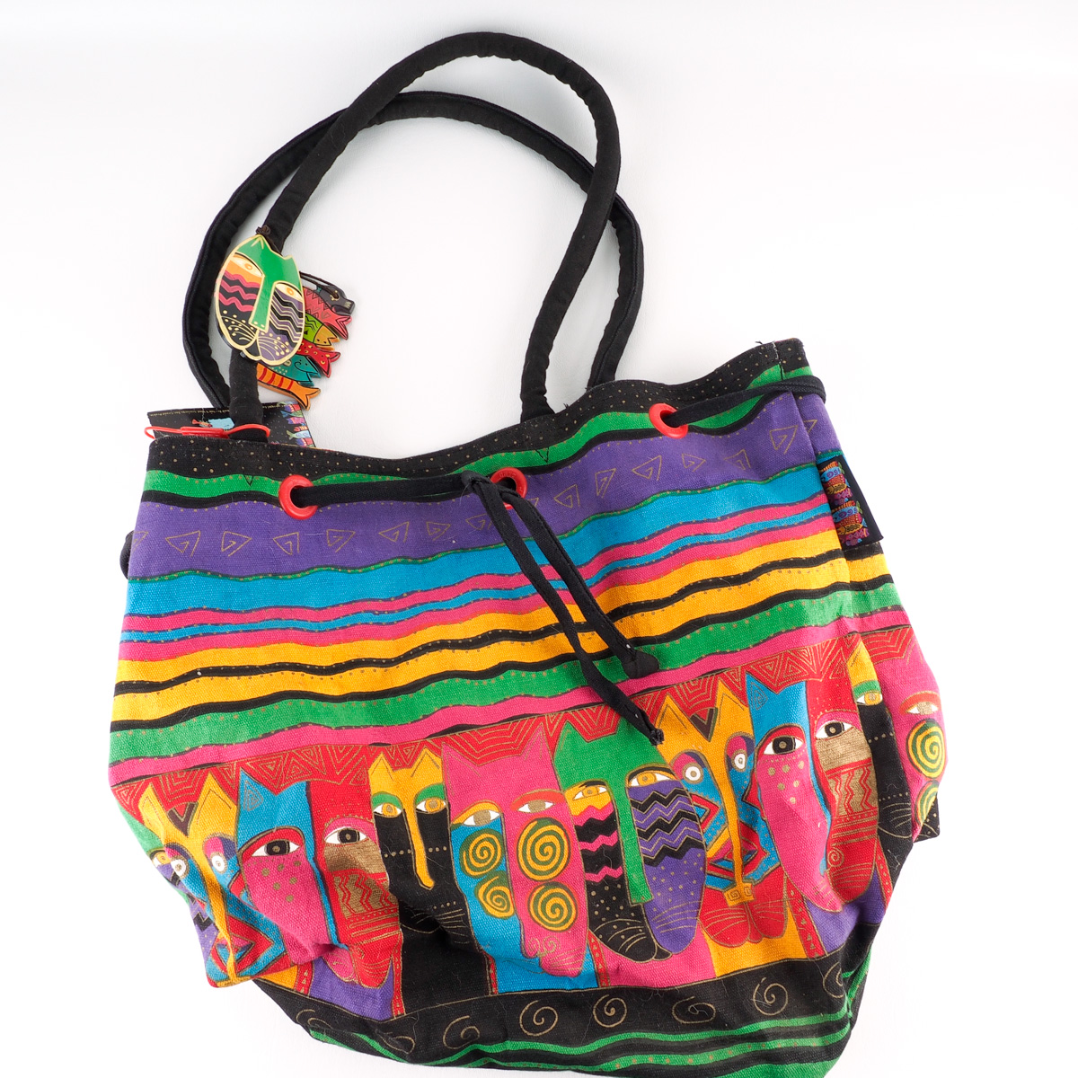 Four Laurel Burch Colorful Graphic Canvas Bags