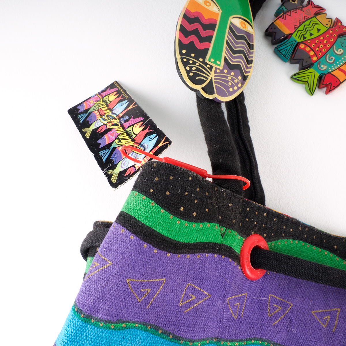 Four Laurel Burch Colorful Graphic Canvas Bags