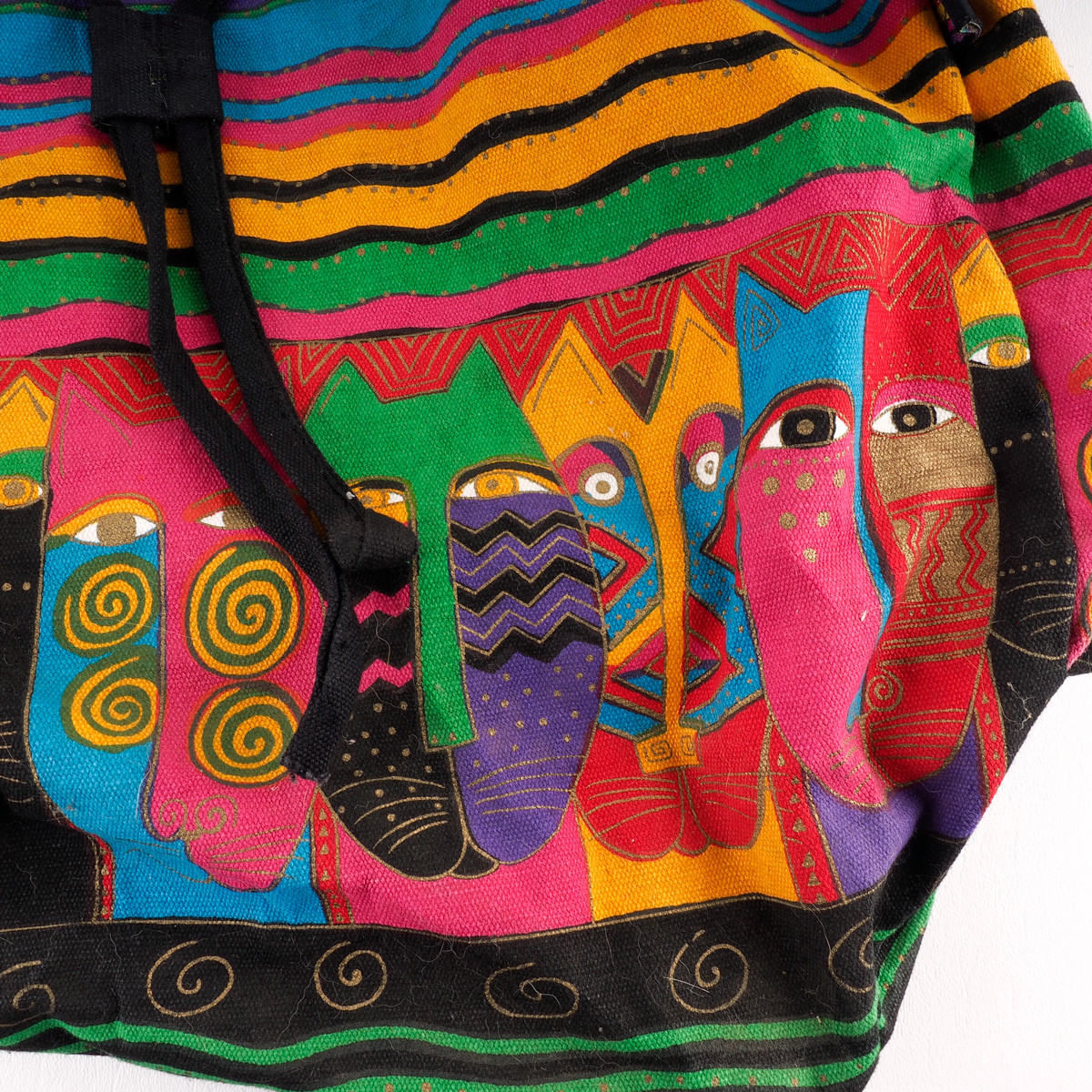 Four Laurel Burch Colorful Graphic Canvas Bags