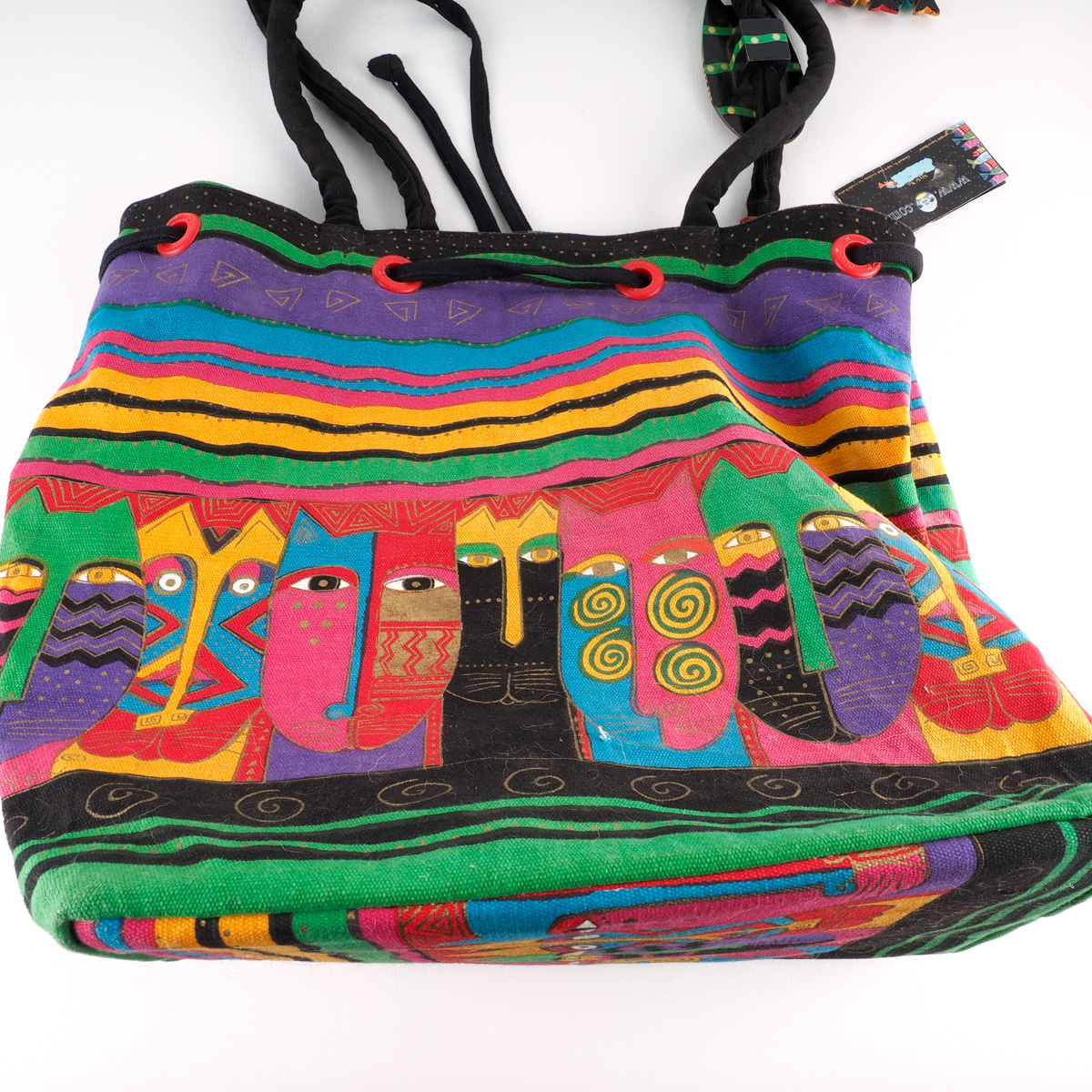 Four Laurel Burch Colorful Graphic Canvas Bags