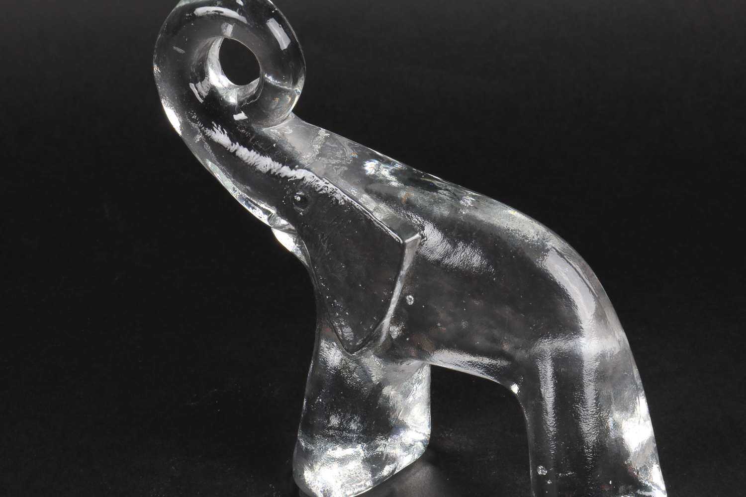 "Zoo Animal" Glass Hippo and Elephant by Erik Hoglund for Kosta Boda