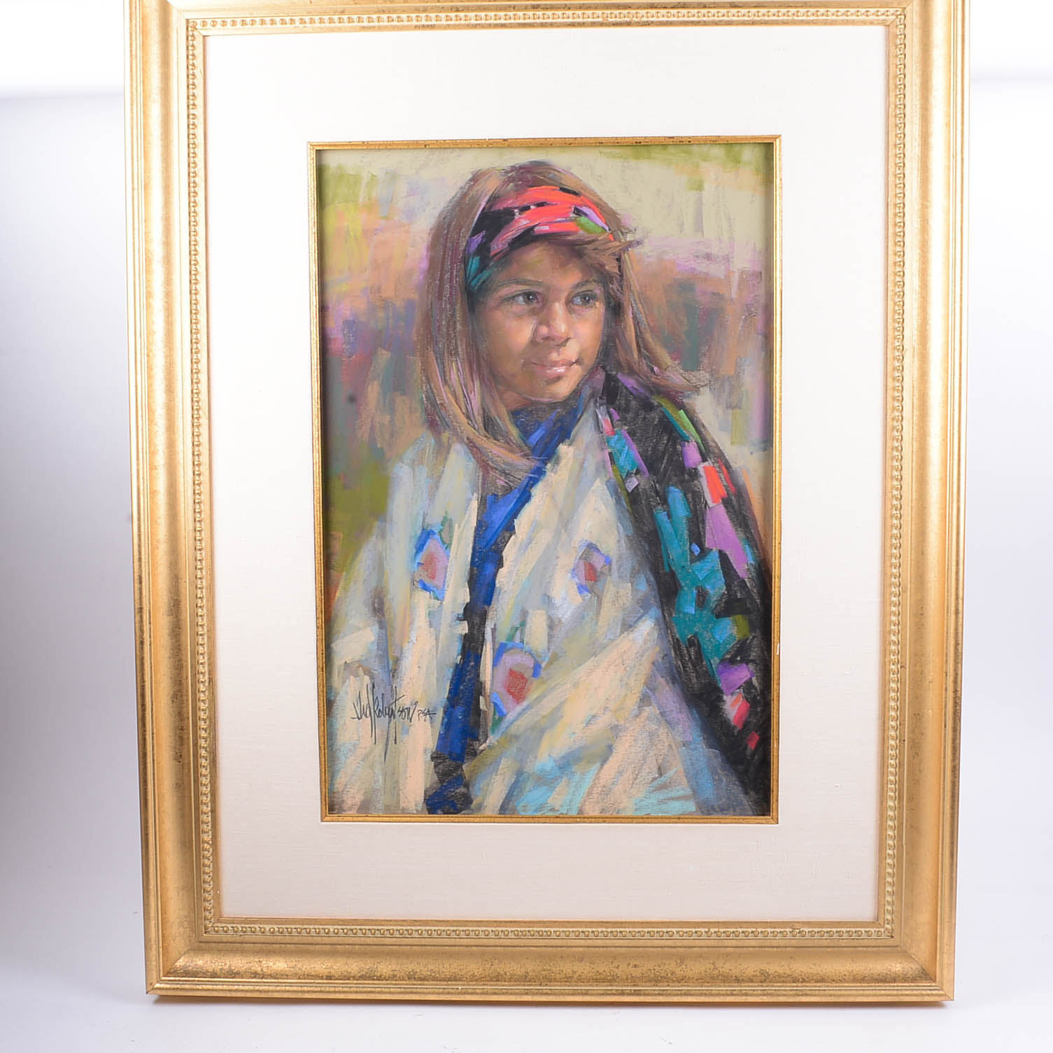 Signed Ted Robertson Pastel Drawing