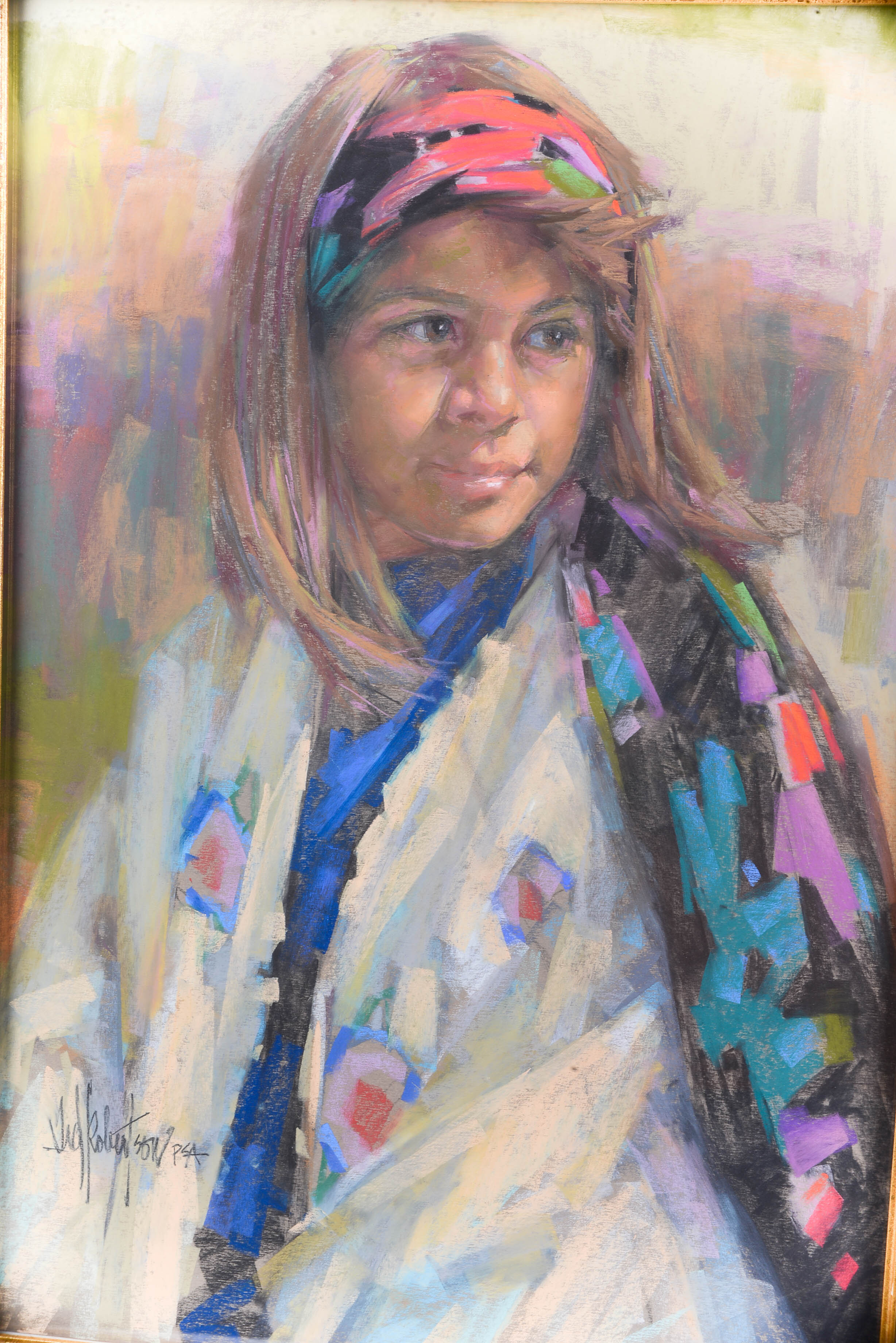 Signed Ted Robertson Pastel Drawing