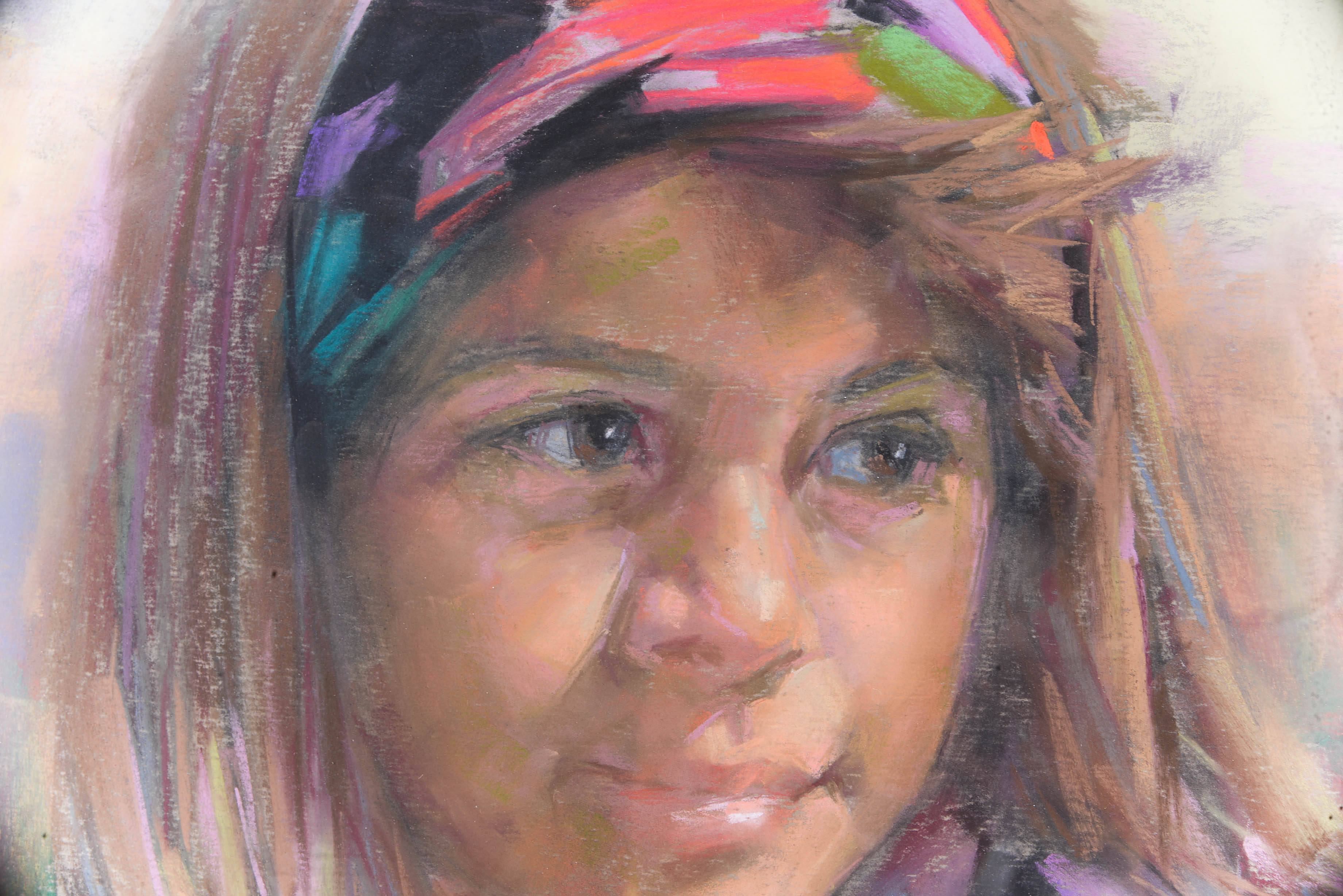 Signed Ted Robertson Pastel Drawing