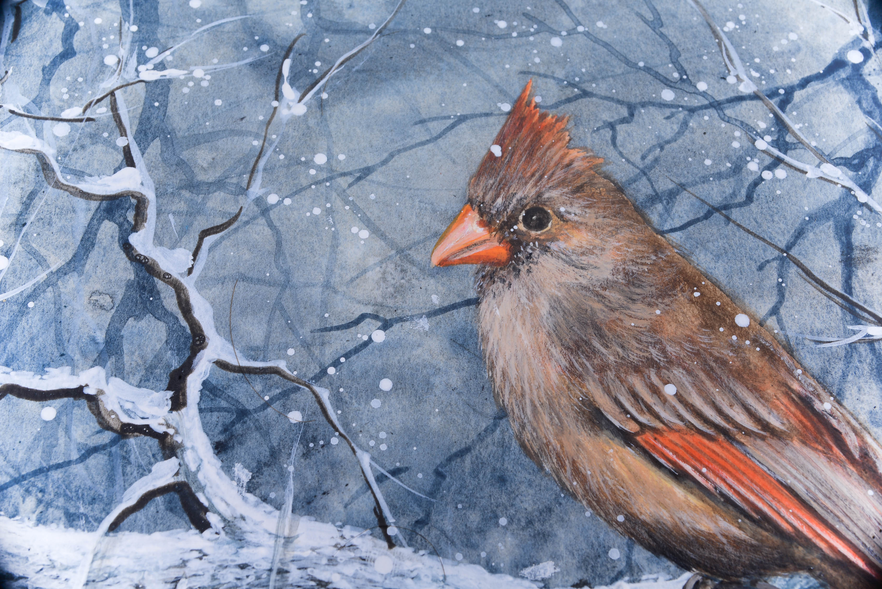 Pair of Framed Bird Paintings by Gretchen Jackson