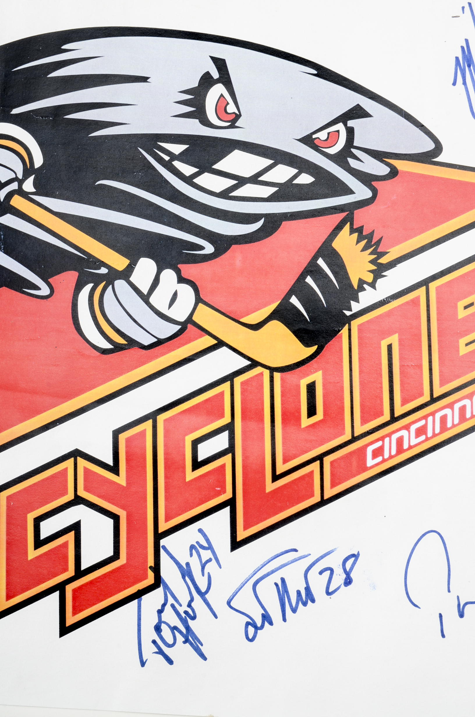 Cyclones Signed Logo Sign with Pennant