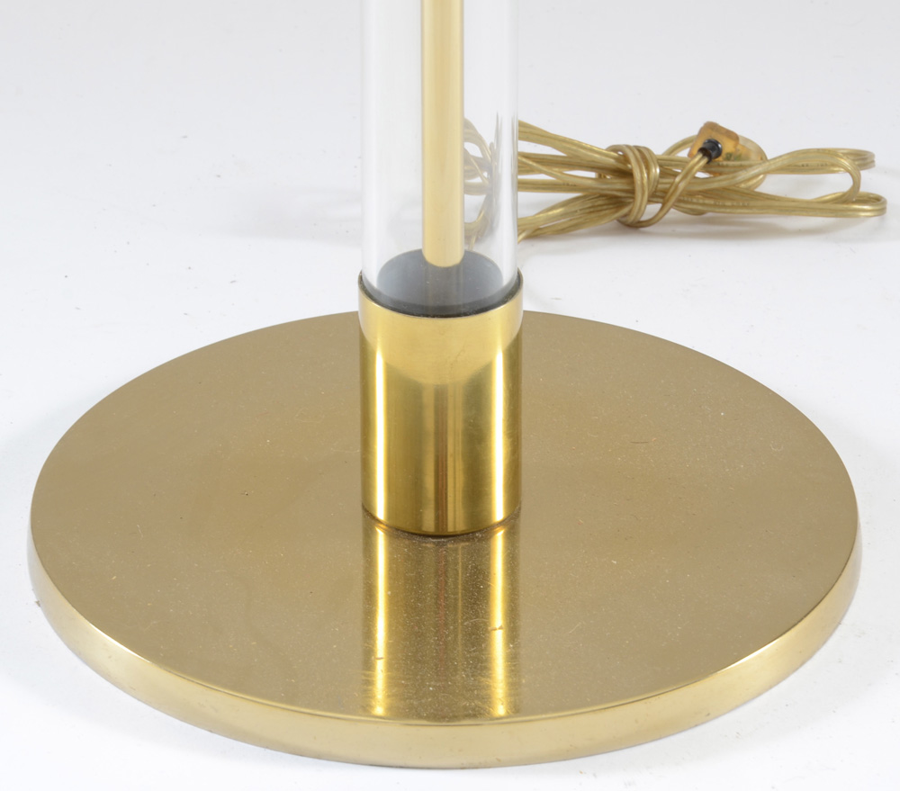 Laurel Lamp Company Brass and Glass Floor Lamp with Table