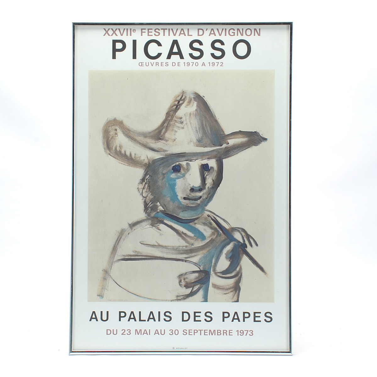Original 1973 Poster for Pablo Picasso Exhibition at Au Palais des Papes