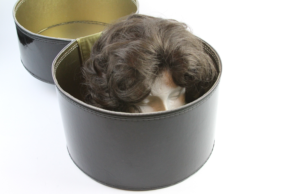 Vintage Wig, Form and Carrying Case
