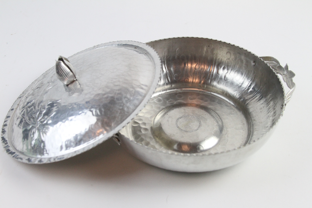 Assortment of Metal Serving Pieces incl. Hammered Aluminum